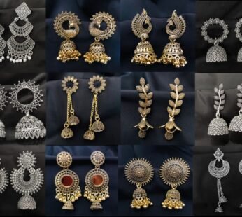 12 Ethnic Jhumka Combo with Adjustable Diamond Ring